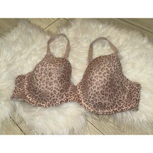 Beauty by Bali B202 T-Shirt Bra Lined UW Cotton Blend Animal Print Womens 42C